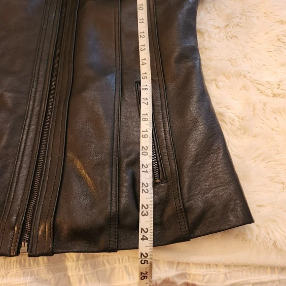Reed Lambskin Leather Women's Black Zip Up Jacket Size Medium - Picture 7 of 14
